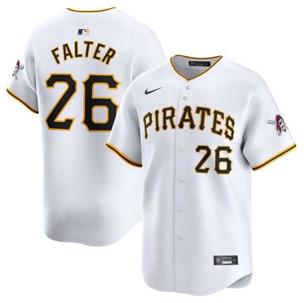 Mens Pittsburgh Pirates #26 Bailey Falter White Home Limited Baseball Stitched Jersey Dzhi->pittsburgh pirates->MLB Jersey